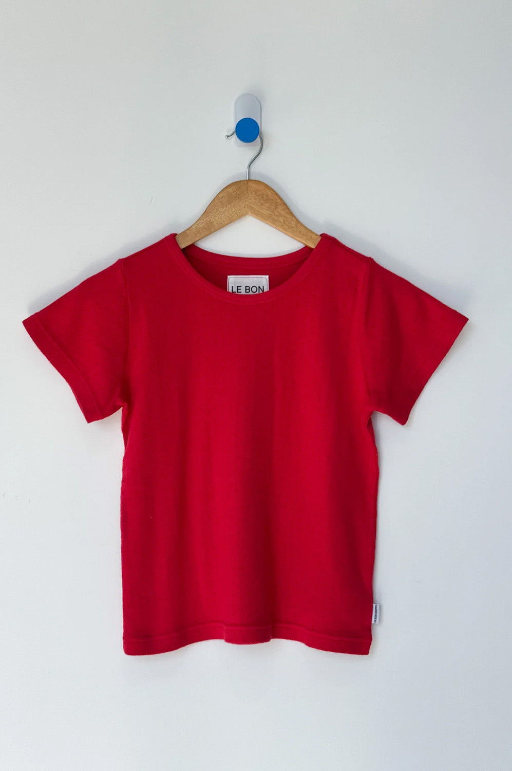 Le Bon Shoppe Pointelle Red Apple Baby Tee - The Mercantile London