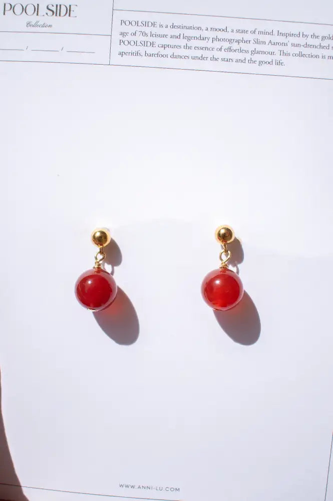 Anni Lu Float Red Jade Earrings - The Mercantile London