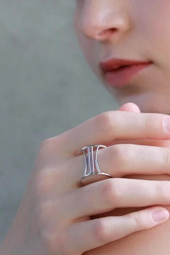 Reflection Column Silver Ring - The Mercantile London