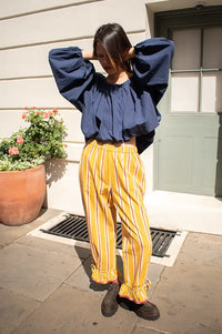 Mod Ref Jenna Navy Long Sleeve Bubble Top