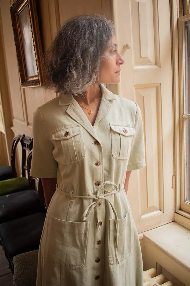 Atelier Rêve Kunis Celadon Green Dress - The Mercantile London
