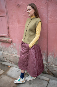 Atelier Rêve Silvi Olive Sleeveless Cardigan - The Mercantile London