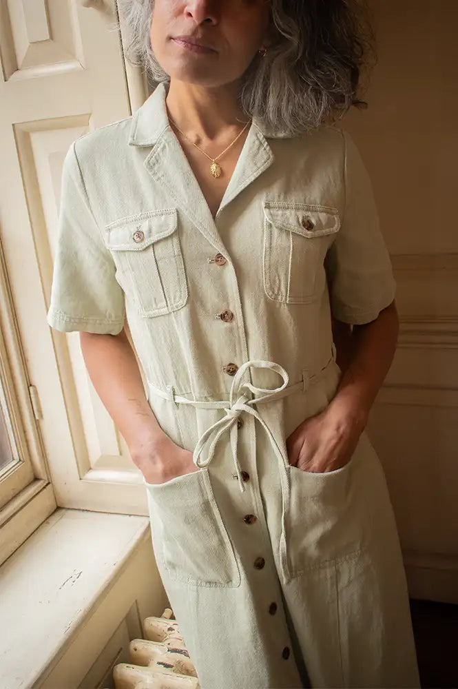 Atelier Rêve Kunis Celadon Green Dress - The Mercantile London