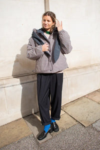 Object Timia Reversible Macadamia Check & Raven Puffer Jacket - The Mercantile London