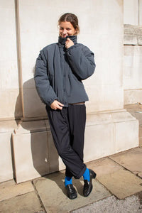 Object Timia Reversible Macadamia Check & Raven Puffer Jacket - The Mercantile London