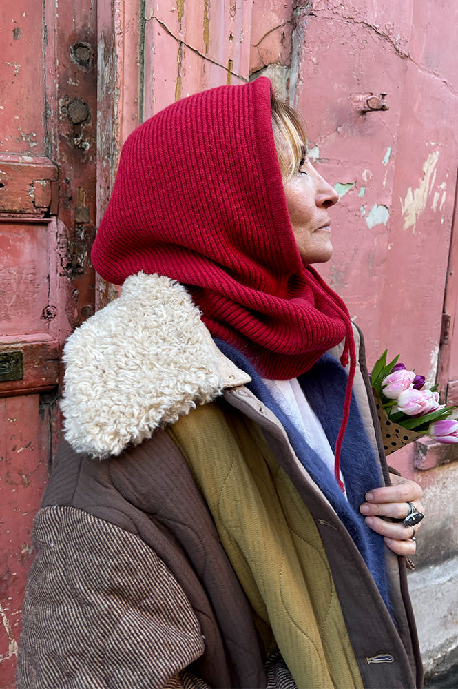 Mercantile Burgundy Drawstring Hood