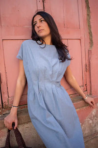 Rita Row Sybille Blue Stripes Dress - The Mercantile London