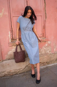 Rita Row Sybille Blue Stripes Dress - The Mercantile London