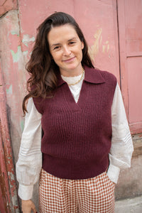 MBYM Ritika Fig Knit Sleeveless Vest - The Mercantile London