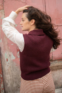 MBYM Ritika Fig Knit Sleeveless Vest - The Mercantile London