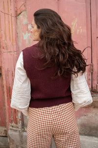 MBYM Ritika Fig Knit Sleeveless Vest - The Mercantile London