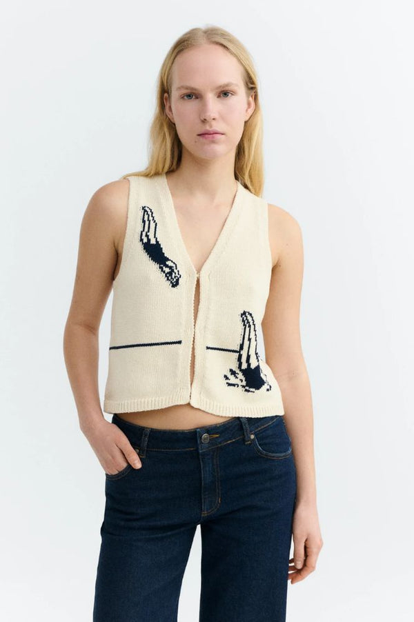 Thinking Mu Robbie Swimmers Ecru Vest - The Mercantile London