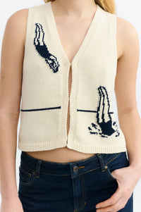 Thinking Mu Robbie Swimmers Ecru Vest - The Mercantile London