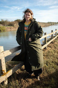 ICHI Enovi Rosin Green Long Puffer Jacket - The Mercantile London