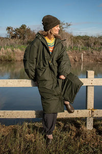 ICHI Enovi Rosin Green Long Puffer Jacket - The Mercantile London
