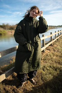ICHI Enovi Rosin Green Long Puffer Jacket - The Mercantile London