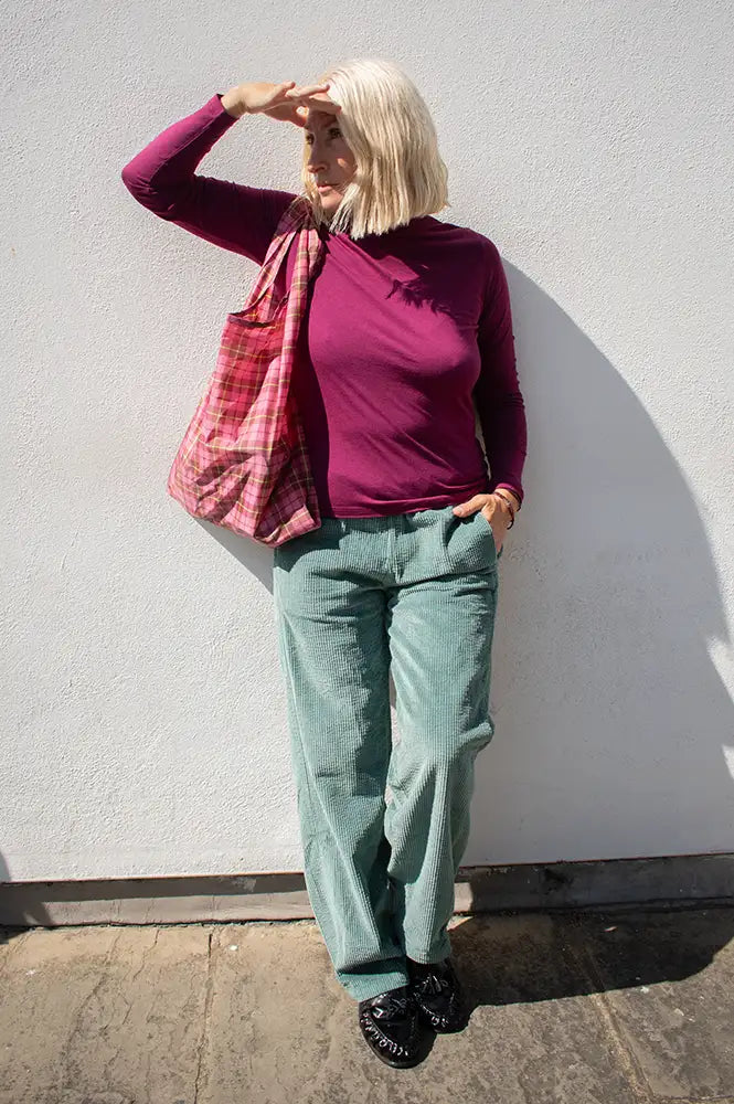 Nice Things Intense Aubergine Roll Neck Top