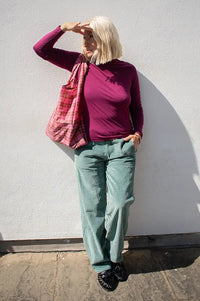 Nice Things Intense Aubergine Roll Neck Top
