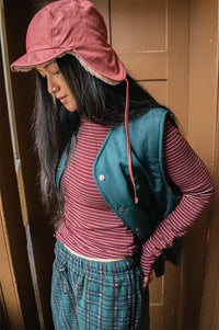 FRNCH Odori Bordeaux Stripe Top