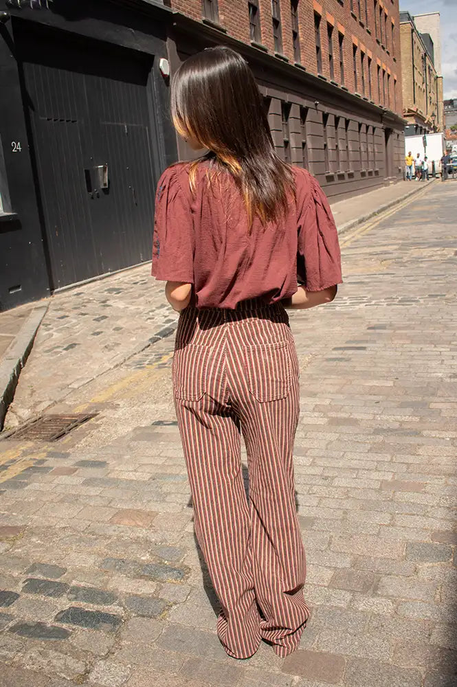 Habiba Romaina Burgundy Butterfly Blouse