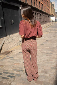 Habiba Romaina Burgundy Butterfly Blouse