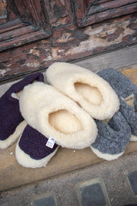 YOKO Wool Roma Natural Slippers - The Mercantile London