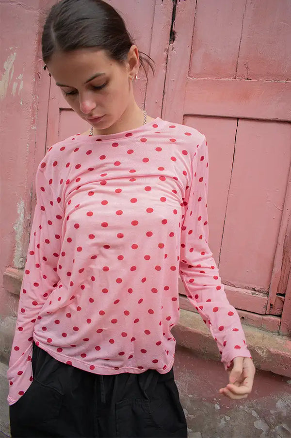 Marta Elissa Rose Polka Dot T-Shirt - The Mercantile London