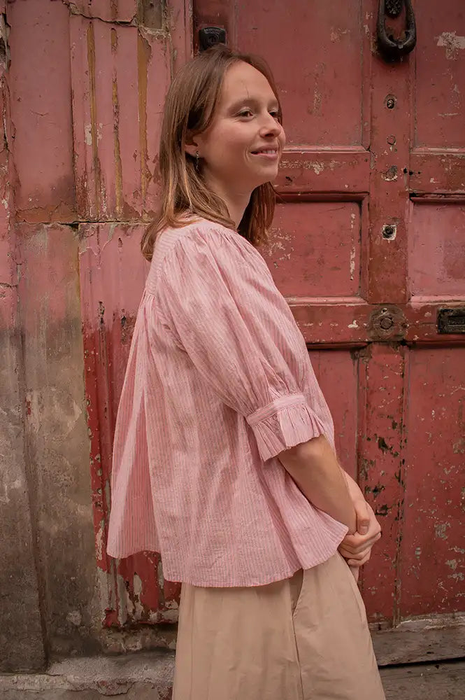 Emile Et Ida Donatella Rose Stripe Blouse - The Mercantile London