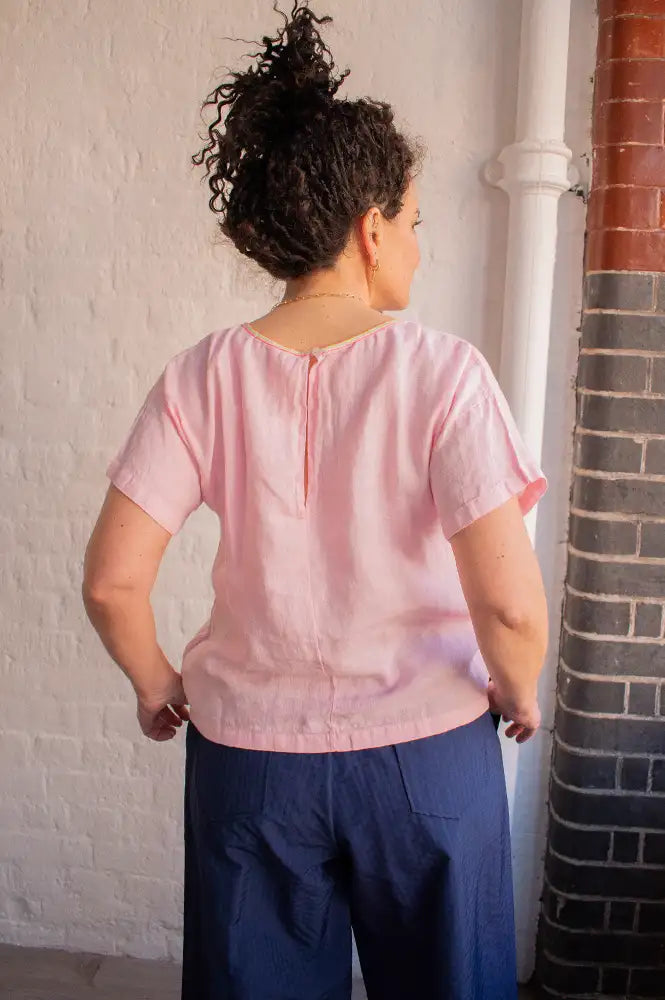 Dr Bloom Rosa Pink Linen T-Shirt - The Mercantile London
