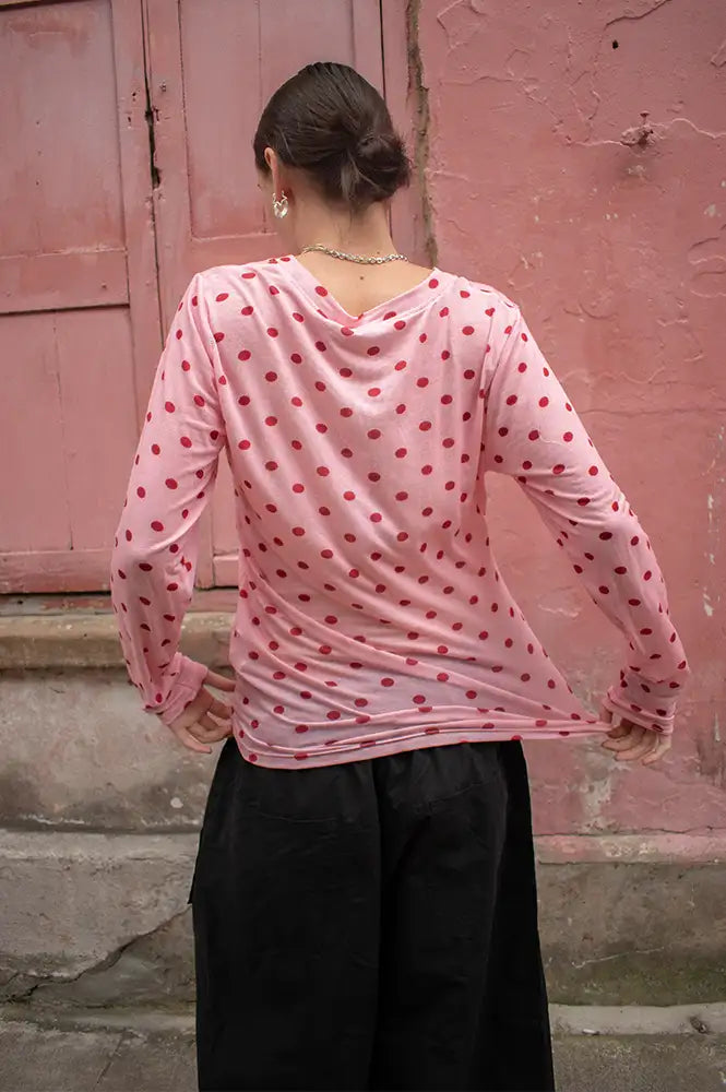 Marta Elissa Rose Polka Dot T-Shirt - The Mercantile London