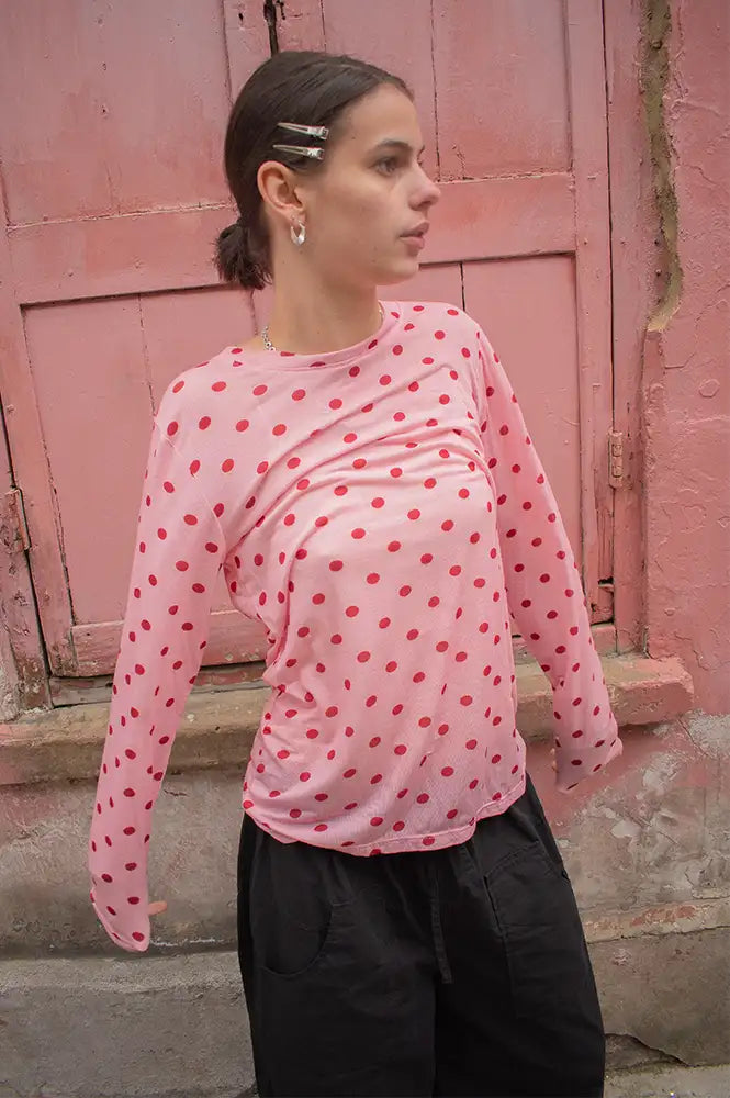 Marta Elissa Rose Polka Dot T-Shirt - The Mercantile London
