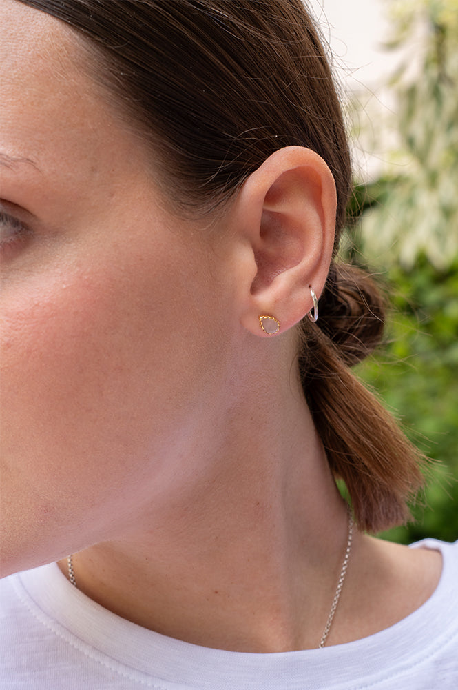 White Rose Quartz Teardrop Earrings - The Mercantile London