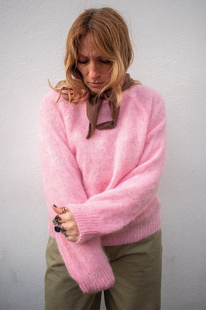Noella Latora Baby Pink Mohair Jumper