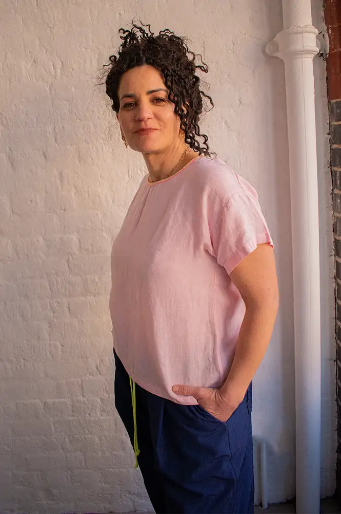 Dr Bloom Rosa Pink Linen T-Shirt - The Mercantile London