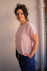 Dr Bloom Rosa Pink Linen T-Shirt - The Mercantile London