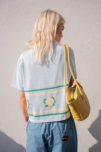 The Tiny Big Sister Roses Knit Polo Top - The Mercantile London