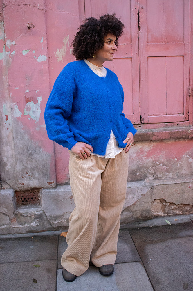 American Vintage Niby Royal Blue Marl Cardigan