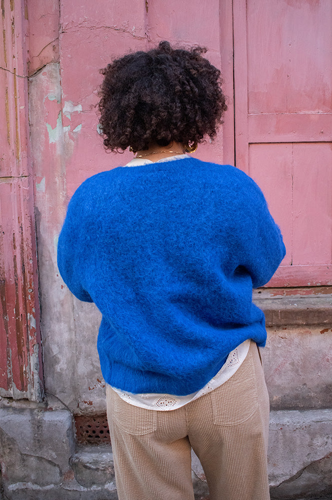 American Vintage Niby Royal Blue Marl Cardigan