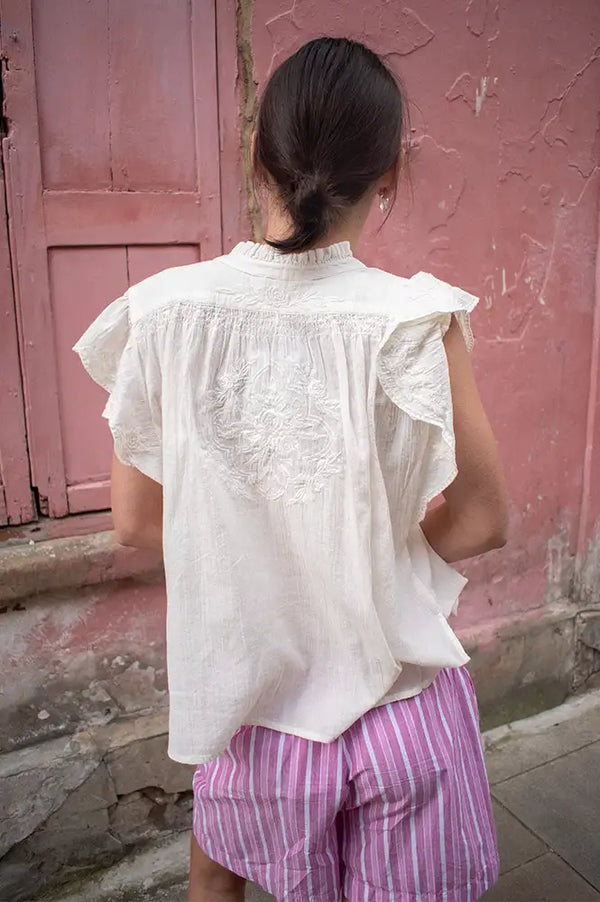 M.A.B.E Lilia Ecru Blouse - The Mercantile London