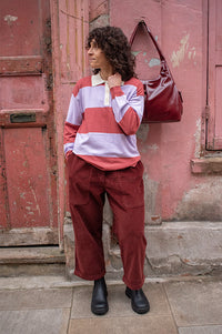 L.F. Markey Beckett Oxblood Cropped Corduroy Trousers