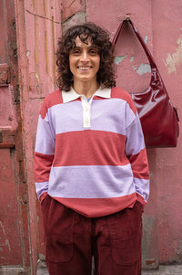 ICHI Boston Violet Rose Striped Pullover