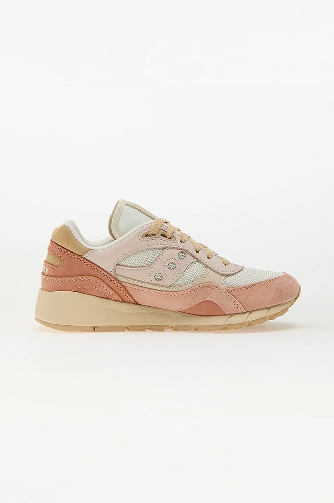 Saucony Shadow 6000 Off White/Peach Trainers - The Mercantile London