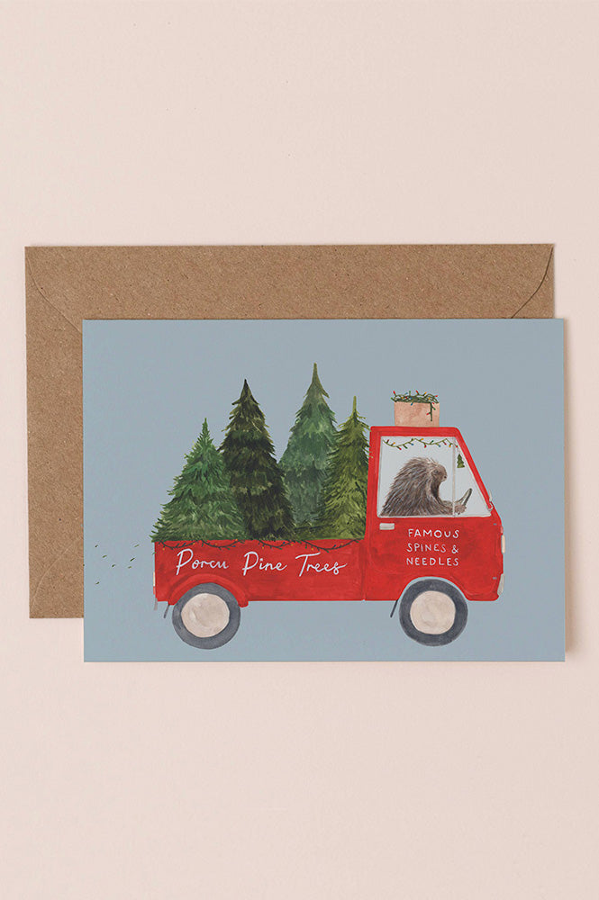 Mister Peebles Porcu Pine Trees Christmas Card - The Mercantile London