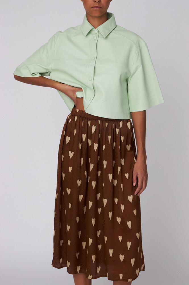 Stella Nova Heart Prink Silk Skirt - The Mercantile London
