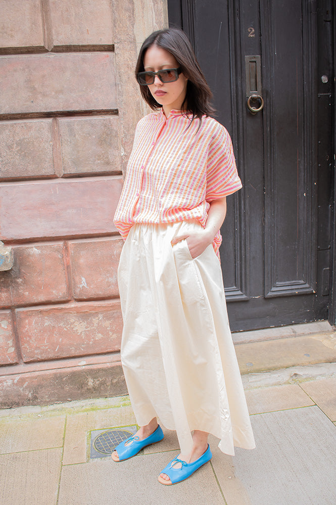 Yerse Ecru Cotton Poplin Skirt - The Mercantile London