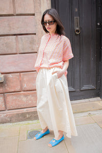 Yerse Ecru Cotton Poplin Skirt - The Mercantile London