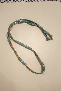 Arifah Studio Sage Green Bandana & Bronze Necklace