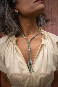 Arifah Studio Sage Green Bandana & Bronze Necklace