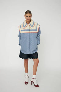 Stella Nova Oversize Sailor Quilted Lovely Blue Coat - The Mercantile London