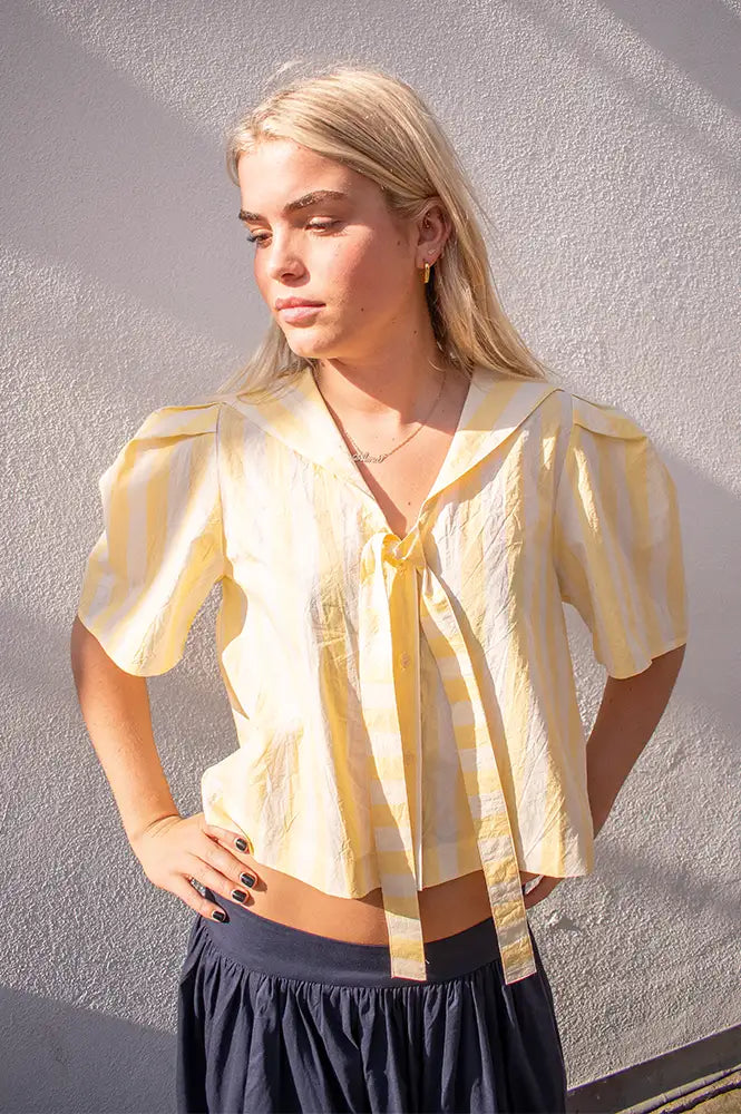 The Tiny Big Sister Yellow Striped Blouse - The Mercantile London